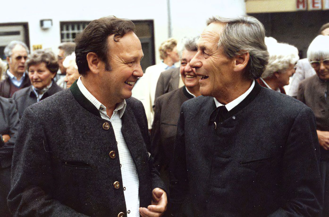 Wastl Fanderl und Erich Mayer (v. r.), 1985