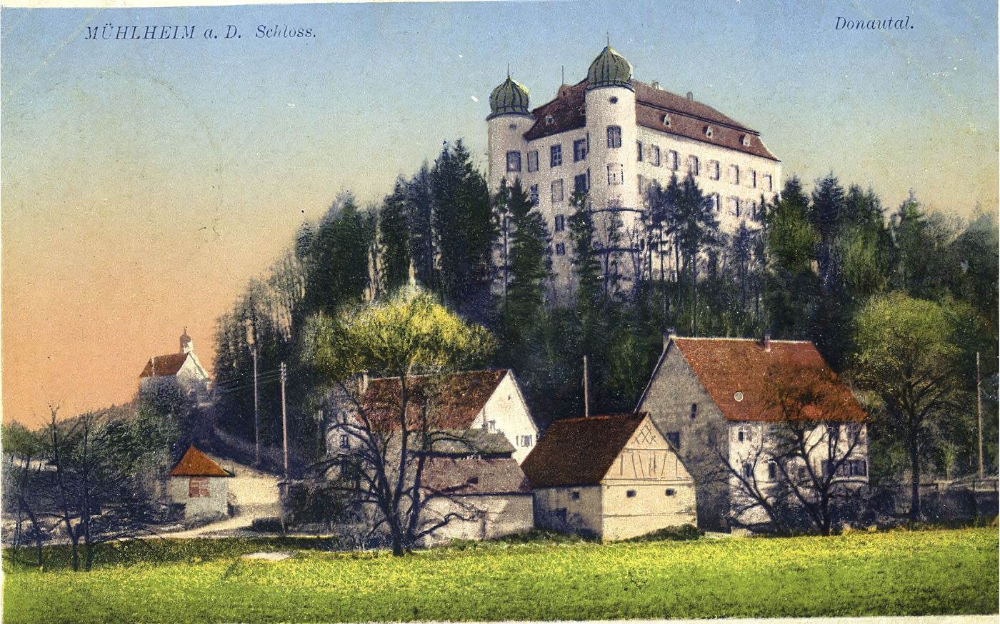 Historische Postkarte aus Mühlheim an der Donau