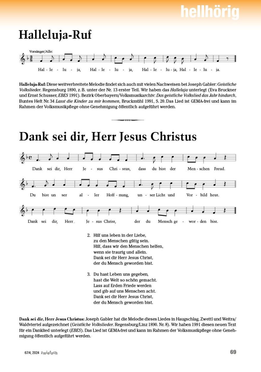 Händel Dank Sei Dir Herr Halleluja- Ruf & Dank sei dir, Herr Jesus Christus | zwiefach
