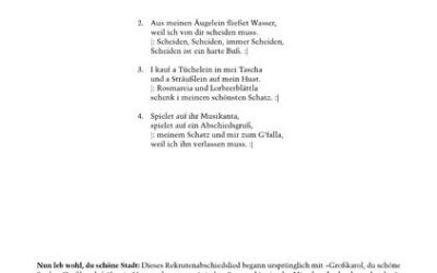 Nun leb wohl, du schöne Stadt