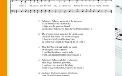 Schönster Schatz, jetzt muss ich wandern